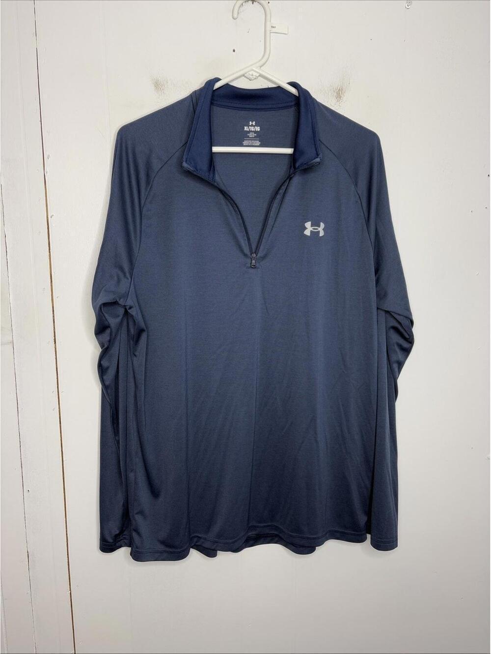 Under Armour Pullover Mens Extra Large Loose Fit Dark Blue Quarter Zip Golf